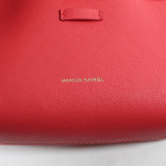 Mansur Gavriel Mini Soft Lady Leather Bag - Strawberry Red - Picture 7 of 13